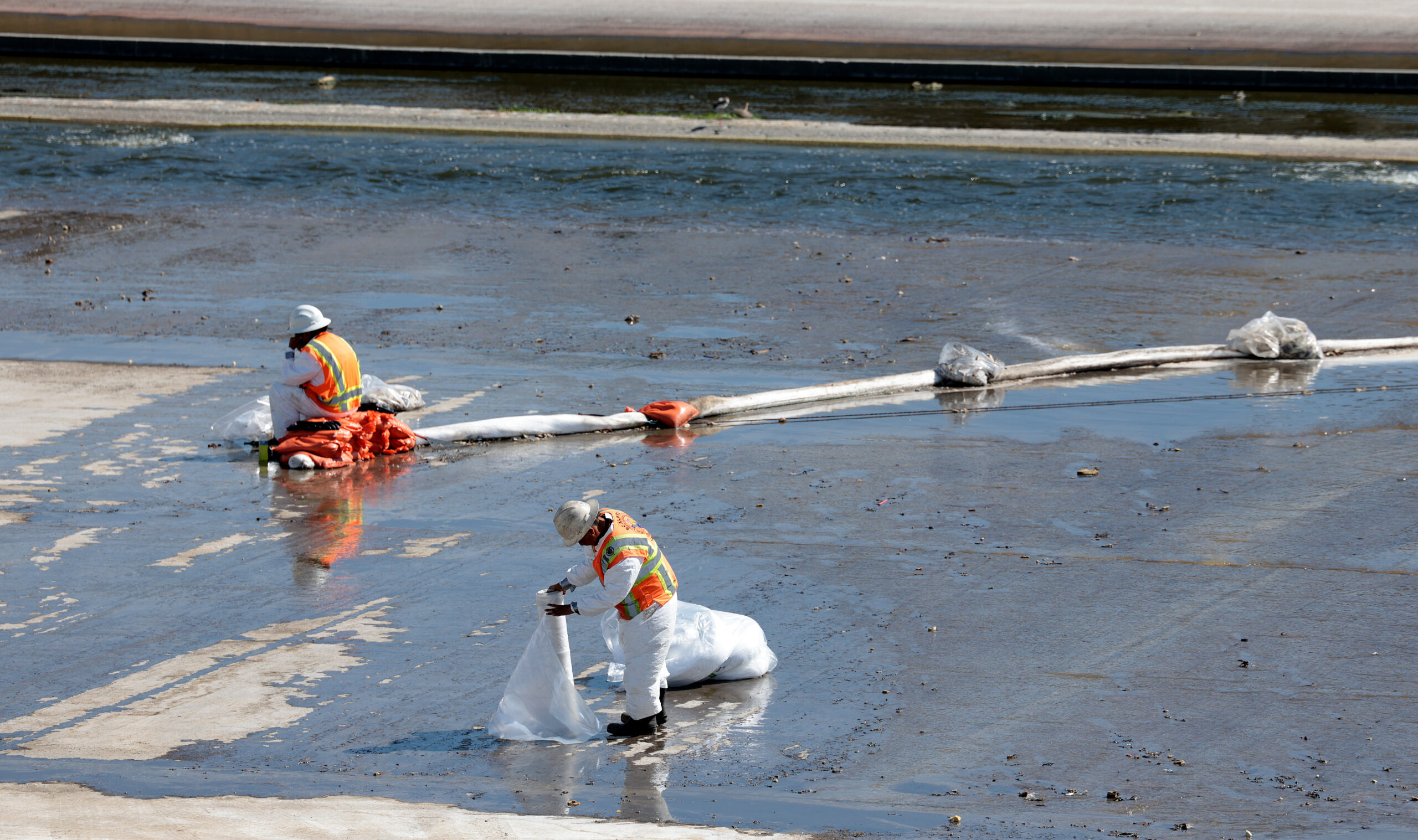 Water from Boyle Heights warehouse fire carries foam into L.A. River, sparks testing
