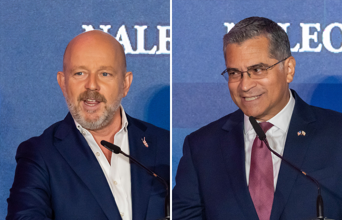 Becerra, Hilton give preview for reshaped California governor’s race in dueling L.A. speeches